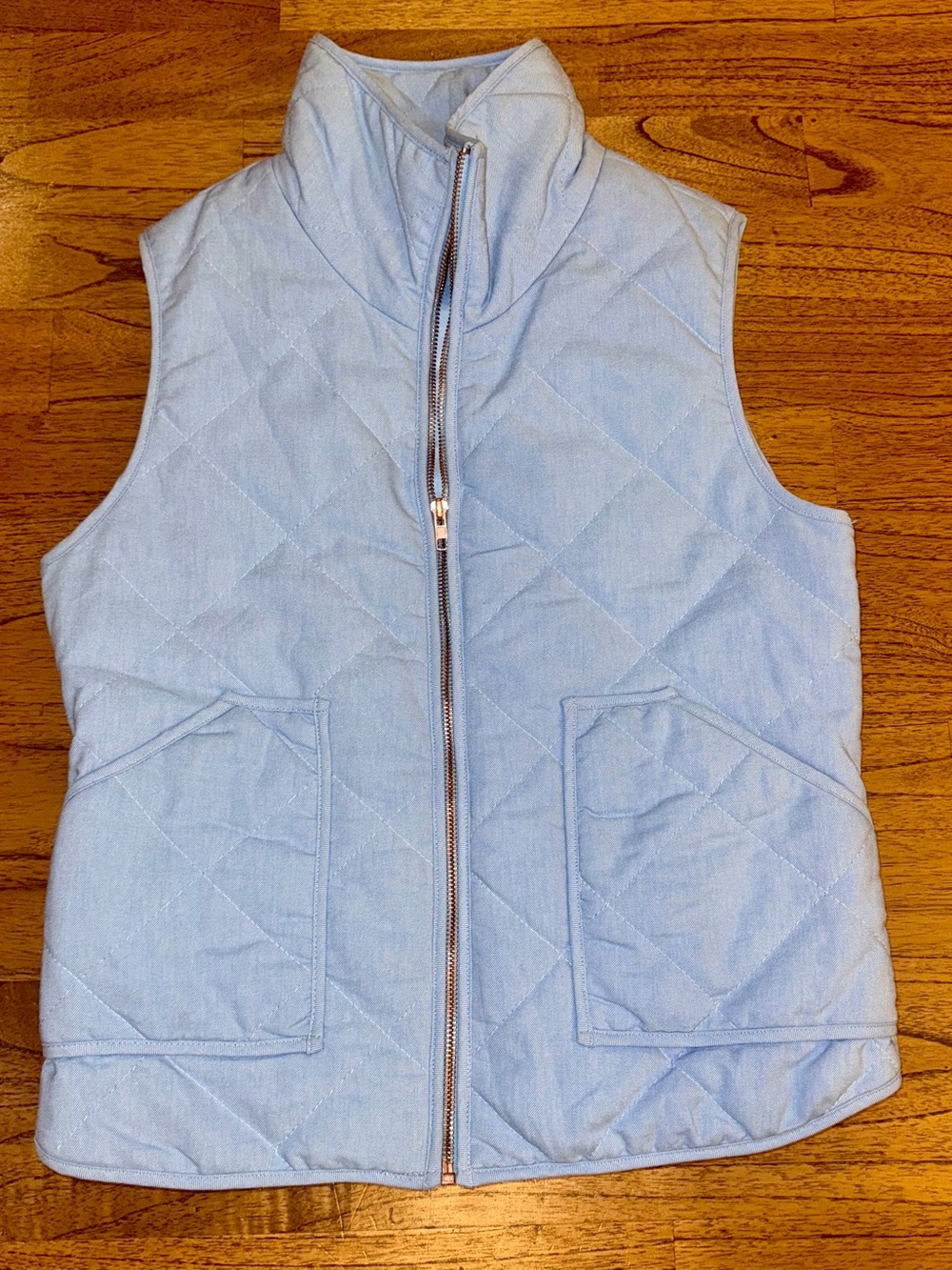 Mimi’s Oxford Blue Quilted Puffer Vest Size Small